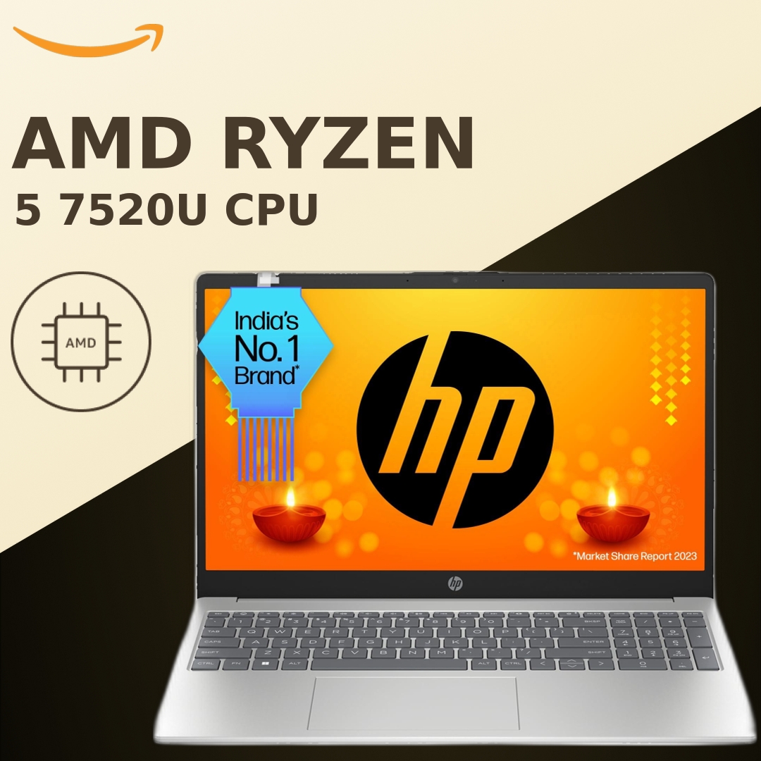 HP 15 Ryzen 5 7520U (8GB RAM/512GB SSD/FHD/Windows 11/MS Office 21